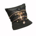 5-en-1 Personalidad Brújula Hexágono Pulsera Diamante Corazón Cuentas Colgante Joyería, SKU3591 - Imagen 6