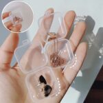 Caja de almacenamiento de joyas transparente de 10 piezas Caja pequeña portátil de viaje, 3.5 x 3.5 x 1.8cm