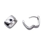 Pendientes cuadrados anchos de aguja de plata Tipo de hebilla Fácil de usar sin aretes de selección - Imagen 2
