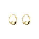 Pendientes retro de aguja de plata 925 Pendientes de temperamento de giro geométrico, 1602 Golden