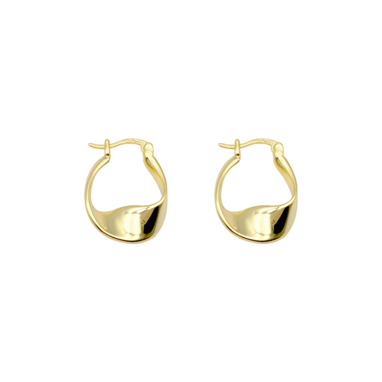 TBD0603779701A.jpg Pendientes retro de aguja de plata 925 Pendientes de temperamento de giro geométrico, 1602 Golden - Imagen 1