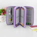 Estuche escolar Oxford de 52 agujeros y 3 capas para lápices, estuche grande para bolígrafos