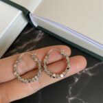 Pendientes de plata rota de circón Pendientes versátiles simples para mujer, 1878 Silver