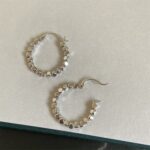 Pendientes de plata rota de circón Pendientes versátiles simples para mujer, 1878 Silver - Imagen 3