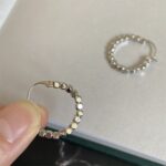 Pendientes de plata rota de circón Pendientes versátiles simples para mujer, 1878 Silver - Imagen 4
