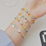 Pulsera con cuentas de sonrisa de arcoíris chapada en plata 925, joyería para mujer, Bear Heart - Imagen 2
