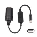 Grabador de conducción de potencia de 12 W TYPE-C a toma de encendedor de cigarrillos, 1.2m