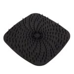 Freidora de aire Reutilizable Alfombrilla de revestimiento de silicona Almohadilla de vapor antiadherente Accesorios de cocina, Square Black 23cm