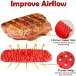 Freidora de aire Reutilizable Alfombrilla de revestimiento de silicona Almohadilla de vapor antiadherente Accesorios de cocina, Square Red 20.2cm - Imagen 4