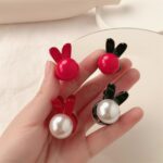 2 uds Mini pinza de pelo de perla pinza de pelo de princesa lateral orejas de conejo bonitas agarre pequeño - Imagen 2