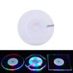 Posavasos de acrílico con luz LED de carga USB Base de cristal transparente, 100x10mm Round