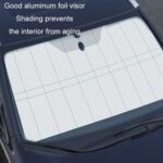Coche Parabrisas delantero Protección solar Aislamiento térmico Sombrilla plegable, 140x75cm - Imagen 5