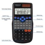 OSALO 240 Funciones Pantalla LCD Fuente de alimentación dual solar Calculadora de enseñanza enchufable - Imagen 5