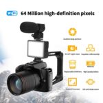 Cámara digital WIFI de alta definición de 64 millones de píxeles con visión nocturna de doble cámara 4K, Standard+Fill Light - Imagen 4