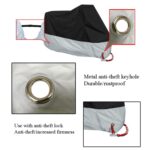 Cubiertas de lluvia para motocicleta 190T Cubiertas de prevención de polvo resistentes a los rayos UV para lluvia a prueba de polvo, XXL - Imagen 4