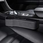 Caja de almacenamiento para grietas de automóviles Caja de acabado de decoración de asientos, Gray Suede Principal Driver