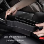 Caja de almacenamiento para grietas de automóviles Caja de acabado de decoración de asientos, Gray Suede Principal Driver - Imagen 4
