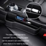 Caja de almacenamiento para grietas de automóviles Caja de acabado de decoración de asientos, Gray Suede Principal Driver - Imagen 7