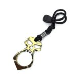 Llavero de ventana rota de autodefensa con hebilla de un solo dedo Rose Thorn, Skull(Gold)