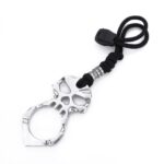 Llavero de ventana rota de autodefensa con hebilla de un solo dedo Rose Thorn, Skull(Silver)
