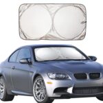 Parasol de doble círculo para coche, aislamiento térmico, protección solar, bloqueador solar, 150x80cm