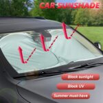 Parasol de doble círculo para coche, aislamiento térmico, protección solar, bloqueador solar, 150x80cm - Imagen 5