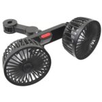 12V / 24V Asiento trasero del automóvil Interfaz USB Potente ventilador de dos cabezas, F4207 - Imagen 2