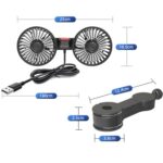 12V / 24V Asiento trasero del automóvil Interfaz USB Potente ventilador de dos cabezas, F4207 - Imagen 4