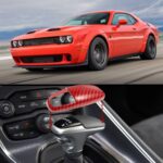 Para Dodge Challenger/Charger SRT Gear, cubierta de cabeza de conducción izquierda, decoración de palanca de cambios, Negro, Rojo - Imagen 5