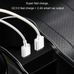 Caja de almacenamiento para espacio de asiento de coche, cargador USB multifuncional para teléfono móvil, Standard Beige - Imagen 7