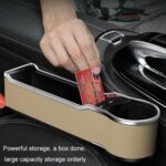 Caja de almacenamiento para espacio de asiento de coche, cargador USB multifuncional para teléfono móvil, Standard Brown - Imagen 10
