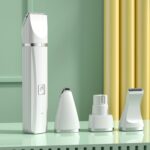 Afeitadora para mascotas, cortadora de pelo con pata de perro y gato, atenuador eléctrico, 4 in 1 White