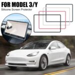 Para Tesla Model3/Y cubierta protectora de parachoques de pantalla marco de silicona, For Tesla Model3/Y Gray - Imagen 5