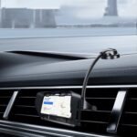 Soporte para teléfono móvil con ventosa para salpicadero de coche, soporte giratorio plegable para coche con visera solar, Hose Model