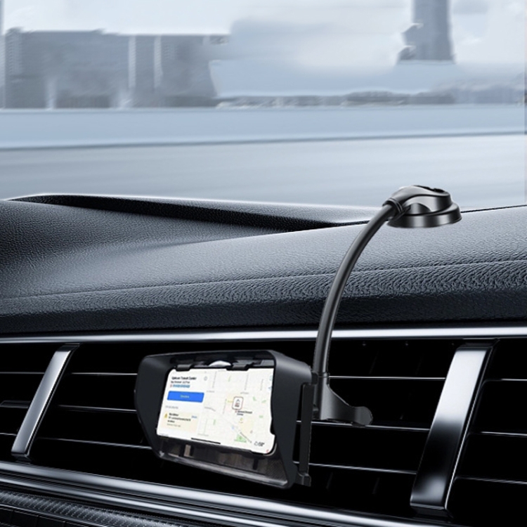 TBD0604013602.jpg Soporte para teléfono móvil con ventosa para salpicadero de coche, soporte giratorio plegable para coche con visera solar, Hose Model - Imagen 1