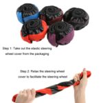 Cuero elástico de fibra de carbono de 38 cm sin anillo interior protector para volante de coche, Purple - Imagen 3