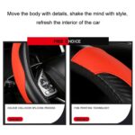Cuero elástico de fibra de carbono de 38 cm sin anillo interior protector para volante de coche, Purple - Imagen 4