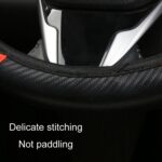 Cuero elástico de fibra de carbono de 38 cm sin anillo interior protector para volante de coche, Purple - Imagen 5