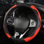 Cuero elástico de fibra de carbono de 38 cm sin anillo interior protector para volante de coche, Purple - Imagen 6