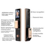 LOCSTAR S61 Reconocimiento facial 3D completamente automático Tuya Wifi Bloqueo de huella digital inteligente Bloqueo de contraseña antirrobo, S61 Space Gray - Imagen 4