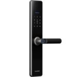 LOCSTAR-cerradura con huella dactilar Wifi, cerradura con contraseña para puerta de seguridad del hogar, compatible con desbloqueo remoto por aplicación, A61 (Space Gray)