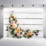 Tela de fondo para fotografía de simulación 3D, accesorios de rama de flor de grano de madera de 1,25x0,8 m, C-3364