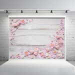 Tela de fondo para fotografía de simulación 3D, accesorios de rama de flor de grano de madera de 1,25x0,8 m, C-4032