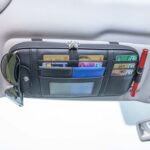 Bolsa de almacenamiento para licencia de conducir de coche, visera, gafas de sol, tarjetero, Black
