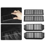 1 par de accesorios de decoración de cubierta protectora de ventilación debajo del asiento del coche, For Tesla Model Y, For Tesla Model 3 - Imagen 2