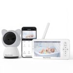 Cámara inalámbrica para el cuidado del bebé con Wifi y monitor para bebés HD de 5 pulgadas, UK Plug