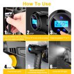 Equipo inflador de neumáticos con compresor de bomba de aire de coche de 120W, Wired Digital Display - Imagen 9