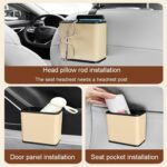 Caja de almacenamiento multifuncional para colgar en la puerta del respaldo del asiento del coche, Gray - Imagen 8