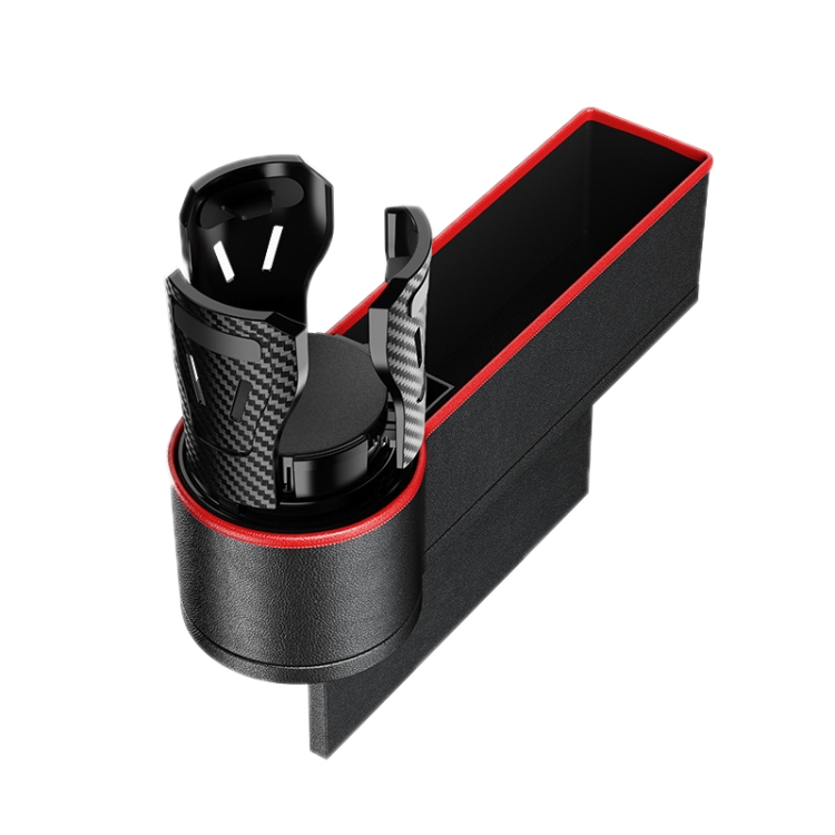 TBD0604214701.jpg Caja de almacenamiento para espacio de asiento de coche, Cenicero con soporte para vasos, Left Black Red - Imagen 1