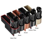 Caja de almacenamiento para espacio de asiento de coche, Cenicero con soporte para vasos, Right Black Red - Imagen 2